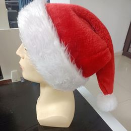 Christmas Party Hats Santa Claus Red Adult Kid Plush Caps Christmas Decoration Ornaments