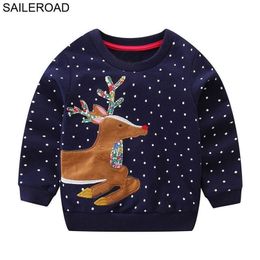 SAILEROAD 2 to 7years Sweater Reindeer Cartoon Sweaters for born Girls Christmas Costume Boys Girls Clothes Winter LJ201128