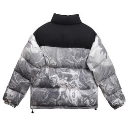 LACIBLE Hip Hop Down Parka Jackets Men Harajuku Padded Jacket Streetwear Vintage Retro Painting Print Jacket Coat Winter Outwear 201210