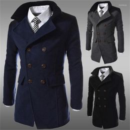 Men's Trench Coats 2022 Men Jacket Warm Winter Long Outwear Button Smart Overcoat High Quality Casual Comfy Loose Drop Viol22