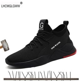 Mens Summer Breathable Work Shoes For Men Outdoor Steel Toe Footwear Ankle Safety Boots Indestructible Stylish Sneakers Y200915