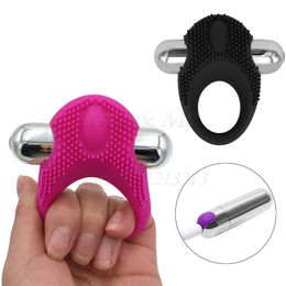 USB Rechargeable 10Speed Penis Vibrating Ring for Men Powerful GSpot Bullet Vibrator Sex Toys for Woman Clitoral Stimulator MX191218