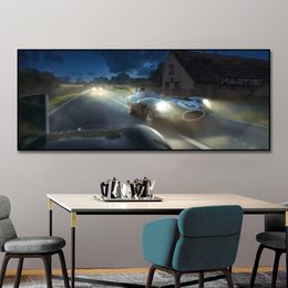 Race To The Death 24 Hours Of Le Mans Poster Painting Canvas Print Nordic Home Decor Wall Art Picture For Living Room Frameless