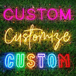 Neon Sign Lights Custom for Birthday Party Wedding Room Decor Transparent Wall Hanging Decoration Night Signs Light Customise 220615