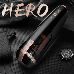 NXY Masturbation Cup Ailette Hero Airplane Full Automatic Telescopic Vocal Heating Charging Fun Products Men's Device 0422