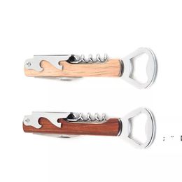 Professional Corkscrew Wine Opener Corkscrew with Wood Handle Waiters Wine Bottle Opener bar tools 4 styles RRE13963