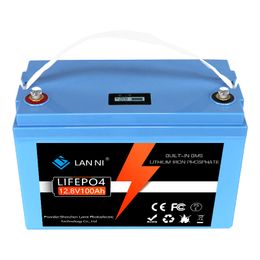 LiFePO4 battery 12V100AH has built-in BMS display screen, which is used for golf cart, forklift, inverter, Campervan and solar energy
