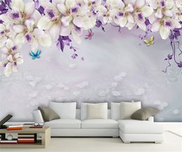 Customise 3D any size wallpaper mural European small fresh romantic flower bedroom background photo wall painting papier pinet