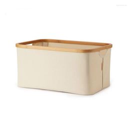 Laundry Basket With Lid Large Bamboo Dirty Clothes Hamper Handle Waterproof Collapsible Storage Bags