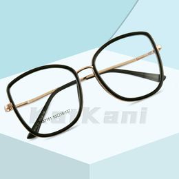 Sunglasses Frames KatKani Fashion Round Flexible TR90 Framed Ladies Square Eyeglasses Cat Eye Decorative Optical Prescription Myopia Glasses