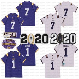 CeoC202 2019 Champions Patch 1 Ja'Marr Chase 7 NCAA College American Football Jersey In Stock