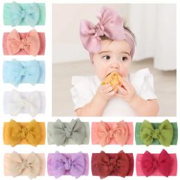 Children's Nylon Hair Band baby cute bow wide hairband double knot turban headband