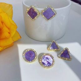 Stud Earrings Retro Temperament Europe And America 2022 High-quality Purple Female Exquisite Niche Fashion EarringsStud Kirs22