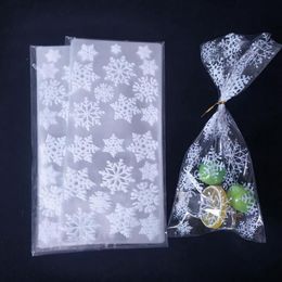 Decorações de Natal 100pcs/lote branco floco de neve plástico transparente bolo de biscoito de biscoito para festas para festas de festas de casamento favores