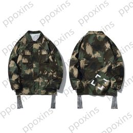 Fashion designer Men's Jacket High Quality Fashion Brand White New Camouflage Tooling Shirt and Women's Windbreakers Coat