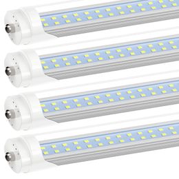 JESLED T8 LED Tube Light 8 Feet FA8 Dural Row Transparent Cover 72W Cold White Tubes Lights Bulb Garage Office Shop Light