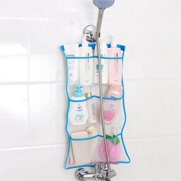 Storage Bags Portable 6 Pocket Bathroom Shower Bath Hooks Hanging Mesh Organiser Caddy Bag Accessories Toy OrganizerStorage