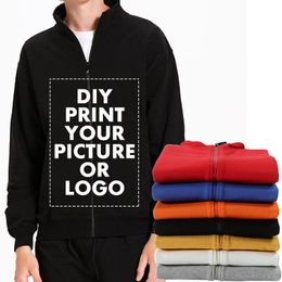 DIY Print P o Design Your Own Sweatshirt For Men Women Solid Casual Hoodie Pullover Unisex 100 Cotton Customised Clothes 220713