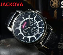 High Quality Full Functional Six Stiches Watches 42mm Japan Quartz Movement Men Watch All Sub Dials Working Waterproof Leather