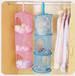 Breathable Hanging Bag Cabinet Storage Baskets Net Cage Folding Three Underwear Drying Basket Boxes & Bins