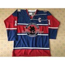 Thr #11 moore St. John's IceCaps Royal Newfoundland Regiment Ice Hockey Jersey Men's Embroidery Stitched Customise any number and name Jerseys