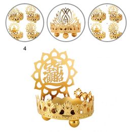 Candle Holders Golden Fancy Glossy Durable Buddhist Stand Alloy Candlelight Carved Office Decor