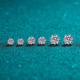 Stud High Quality Silver 925 Original Diamond Test Past Total 0.6-2 Carat D Color Moissanite Snowflake Shaped Earrings For WomenStud