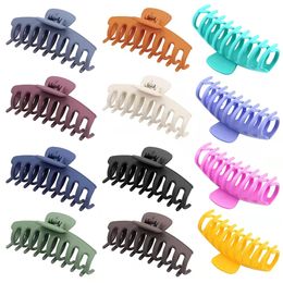 12 Pieces Large Matte Hair Claw Clips - 4.3 Inch Nonslip Big Nonslip Clamps Perfect Jaw for Women Thinner Styling Care Tools