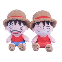 Factory Wholesale 2 Designs 26cm Cartoon Animation Film and Television Peripheral Movie Pirate Luffy Plush Toys Children's Gifts