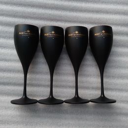 Forst Black Wine Glasses Acrylic Champagne Flutes Whole Party Goblet331Q