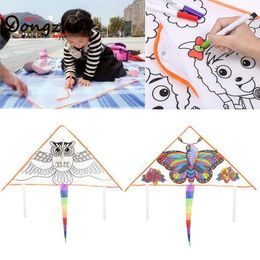 50 Pcs Outdoor Fun Sports Children Diy Kids Kites Wholesale With Handle And Line Good Flying High Altitude