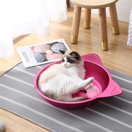 Cat Beds & Furniture Summer Cool Tray Heat Dissipation Aluminium Pan Litter Ice Nest Small Kennel Pet Supplies