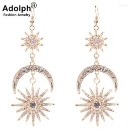 Dangle & Chandelier Jewelry 2022 Sun Moon Statement Drop Earring For Woman Fashion Crysatl Long Earrings Female AccessoriesDangle Kirs22