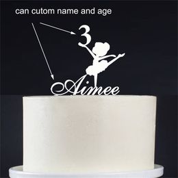 Custom Name Happy Personalised baby show Childrens Birthday Cake Topper Party Decorations Supplies D220618