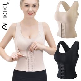 Women Shapewear Padded Tummy Control Tank Top Corset Slimming Camisole Sheath Body Shaper Bra Posture Corrector Compression Vest 220702