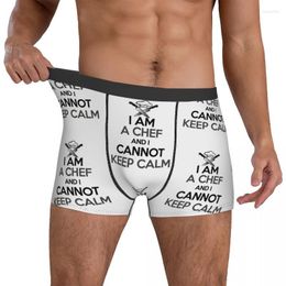 Underpants Can Not Keep Calm Underwear Skull Chef Men's Print Elastic Boxershorts Boxer Brief Plus SizeUnderpants