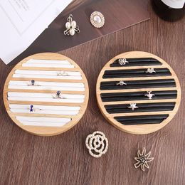 Jewellery Pouches Bags 2022 Display Props Natural Bamboo And Wood Ring Tray Plate Earring Holder Accessory Gift Wynn22