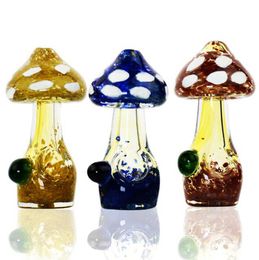 Vertical Colorful Mushroom Pipes Art Pyrex Thick Glass Smoking Dry Herb Tobacco Filter Handmade Handpipes Portable Decorate Innovative Design Cigarette Holder
