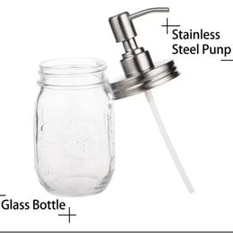 liquid hand UK - 304 Stainless Steel Mason Jar Press Pump Lotion Dispenser Leakproof Liquid Soap Dispenser For Hand Sanitizer Head Emulsion distributor 70mm