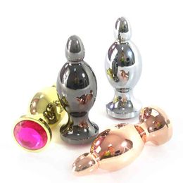 Nxy Anal Toys 4 Colours Metal Stainless Steel Dildo Buttplug Masturbation Stimulation g Spot Dilator Sex Erotic for Couples 220420