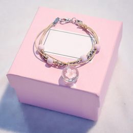 Link Chain Crystal Transparency Glass Ball And Bracelet Flower Charms Bracelets Original Jewelry Accessories Kent22
