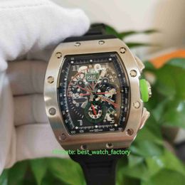 Hot Selling High Quality Watches 42mm x 50mm RM11-01-AG 11 Skeleton Stainless Steel Rubber Bands Transparent Mechanical Automatic Mens Men's Watch Wristwatches