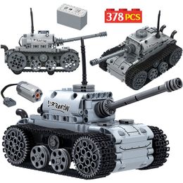 City Military Electric Motor Tank Building Blocks Track Army Soldier Figure Bricks Education Toys For Boys 220715