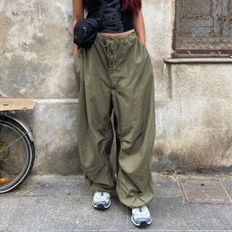 Women Cargo Long Pants Straight Wide Pipes Parachute Loose Retro Old School Streetwear Y2K Fashion Summer 2022 With Pocket L220725