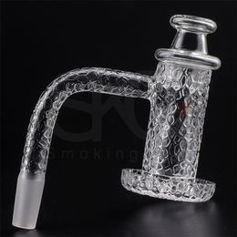 Smoke Sandblasted Non Full Weld Bevelled Edge Quartz Charmer Banger Nail 10/14/18mm Carving Nails with Pearl For Dab Rig Glass Water Pipes Bong