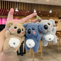 Keychains Cute Plush Koala Keychain Toy Stuffed Animal Doll Toys Imitation Fur Fluffy Backpack Bag Pendant Gifts Miri22