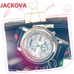 Famous sub dials die classic designer watch 45mm Luxury Fashion Crystal Diamonds Men Watches Large dial women quartz clock stopwatch