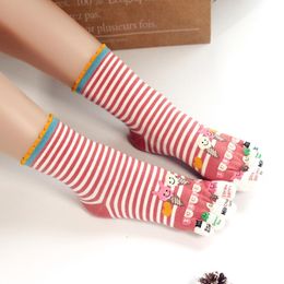 Socks & Hosiery Five-finger Cotton Women Middle Tube 5 Finger Ladies Split Toe Breathable SocksSocks