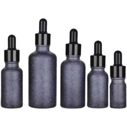 Empty Glass Bottle Cracked Ice Pattern Glass Essential Oil Dropper Vials Refillable Portable Cosmetic Packaging Container 5ML 10ML 15ML 20ML 30ML 50ML 100ML