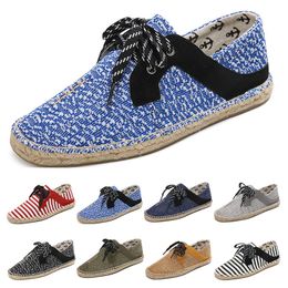 2022 New canvas shoes breathable straw hemp rope mens womens big size 36-44 eur fashion Breathable comfortable black white green Casual three 2034